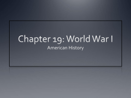 Chapter 19: World War I