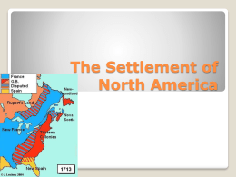 The Settlement of North America