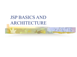 jsp basics and architecture