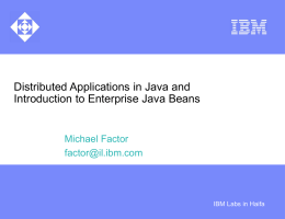 Distributed Applications in Java and Introduction