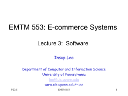 E-commerce systems - the Department of Computer and Information