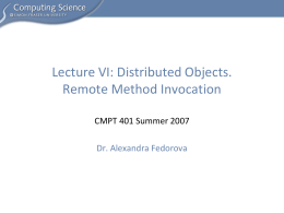 Lecture6-DistObjects.. - SFU Computing Science