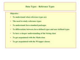 Data Types – Reference Types