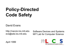 Policy-Directed Code Safety