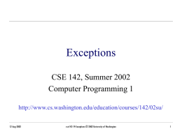 Exceptions - University of Washington