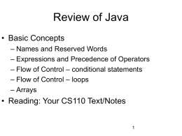 Review of Java Language and Object