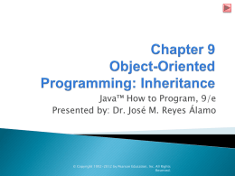 Chapter 9 Object-Oriented Programming: Inheritance