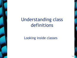 Understanding Class Definitions