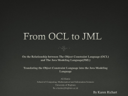 From the OCL to JML - Department of Computer Science