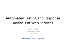 Automated Testing Web Services