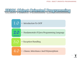 FP301 Object Oriented Programming