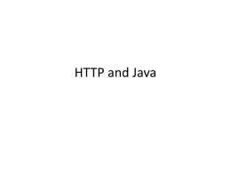 HTTP and Java