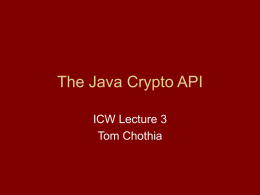 The Java Crypto API