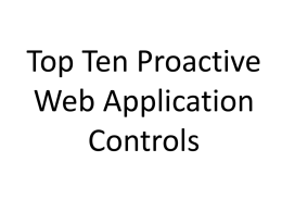 OWASP Top Ten Defenses - OWASP Appsec USA 2013