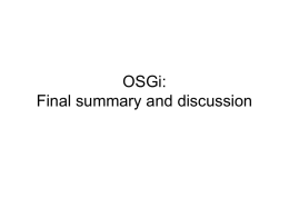OSGi final summary. Eclipse plug-ins