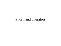 Shorthand operators