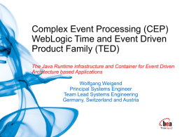 WebLogic Time and Event Driven Product Family (TED) The