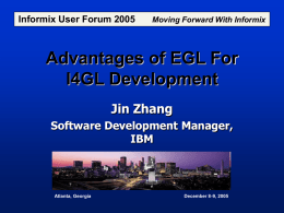 Advantages of EGL For I4GL Development