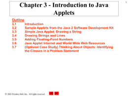 Chapter 3 - Introduction to Java Applets