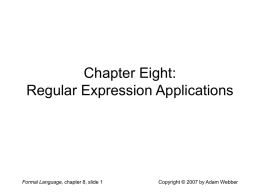Chapter 8: Regular Expression Applications