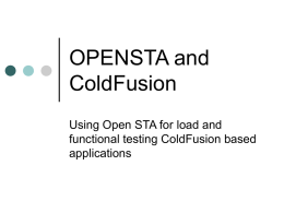 OPENSTA and ColdFusion