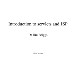 Introduction to servlets and JSP