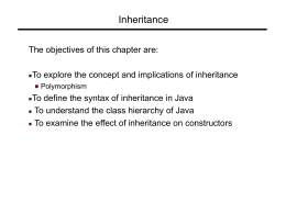 Inheritance - Dept. of Computer Science