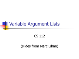Variable Length Arguments