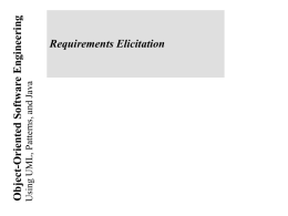 Lecture for Chapter 4, Requirements Elicitation