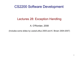 Lecture 37: Exception Handling