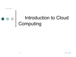 Introduction to Cloud Computing