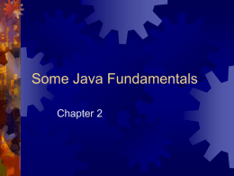 Some Java Fundamentals