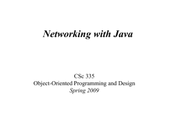 Networking with Java - University of Arizona