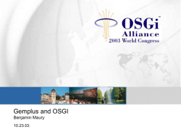 OSGi World Congress Presentation Template