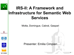 IRS-II: A Framework and Infrastructure for Semantic Web