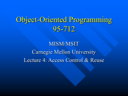 Object-Oriented Programming 95-712