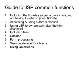 Guide to JSP common functions