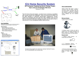 ICU Home Security System RIT Computer Engineering Senior