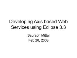 Developing Axis based Web Services