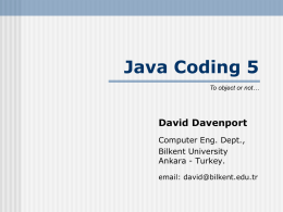 Java Coding 5 - Bilkent University