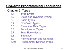 CSC321: Programming Languages