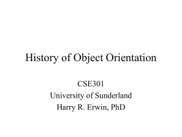 History of Object Orientation