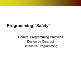 Programming “Safety” - Arizona State University