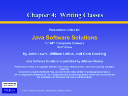 Chapter 4: Writing Classes