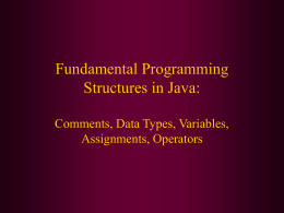 Chapter 2 - Java Programming Fundamentals