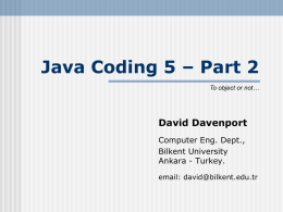 Java Coding 5 - Bilkent University