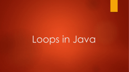 Loops in Java - Indiana University