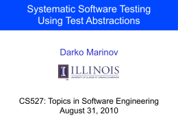 Systematic Software Testing Using Test Abstractions