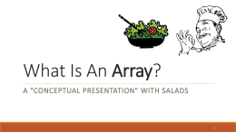 What Are Arrays? - Cascadia College