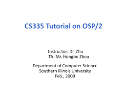 OSP2 Tutorial for projects - Southern Illinois University